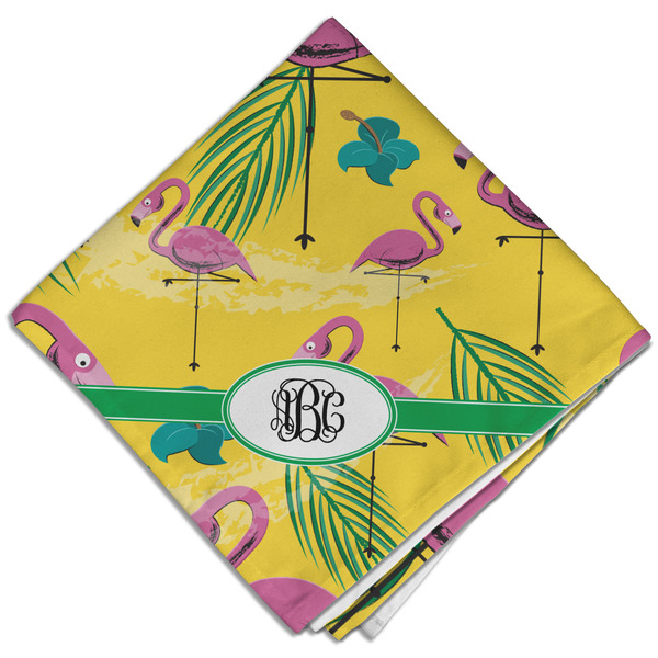 Custom Pink Flamingo Cloth Dinner Napkin - Single w/ Monogram