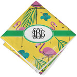 Pink Flamingo Cloth Cocktail Napkin - Single w/ Monogram