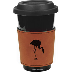 Pink Flamingo Leatherette Cup Sleeve - Double Sided