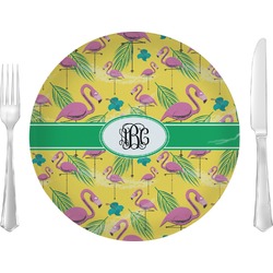 Pink Flamingo Glass Lunch / Dinner Plate 10" (Personalized)
