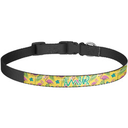 Pink Flamingo Dog Collar - Large (Personalized)