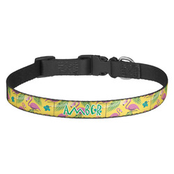 Pink Flamingo Dog Collar - Medium (Personalized)