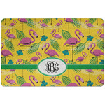 Pink Flamingo Dog Food Mat w/ Monogram