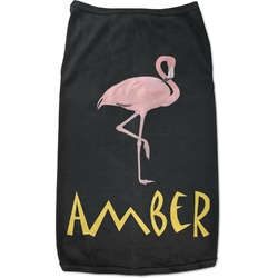 Pink Flamingo Black Pet Shirt - L (Personalized)