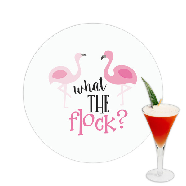 Custom Pink Flamingo Printed Drink Topper -  2.5"