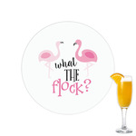 Pink Flamingo Printed Drink Topper - 2.15"