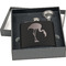 Pink Flamingo Engraved Black Flask Gift Set