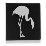 Pink Flamingo Leather Binder - 1" - Black (Personalized)