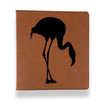 Pink Flamingo Leather Binder - 1" - Rawhide (Personalized)