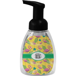 Pink Flamingo Foam Soap Bottle - Black (Personalized)