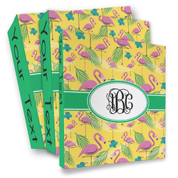 Pink Flamingo 3 Ring Binder - Full Wrap (Personalized)