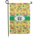 Pink Flamingo Small Garden Flag - Double Sided w/ Monograms