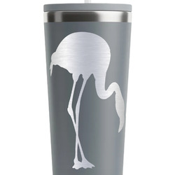 Pink Flamingo RTIC Everyday Tumbler with Straw - 28oz - Grey - Double-Sided (Personalized)