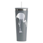 Pink Flamingo RTIC Everyday Tumbler with Straw - 28oz - Grey - Double-Sided (Personalized)