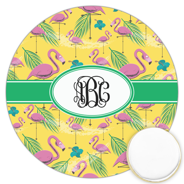 Custom Pink Flamingo Printed Cookie Topper - 3.25" (Personalized)