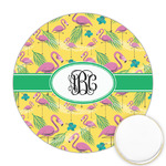 Pink Flamingo Printed Cookie Topper - Round (Personalized)