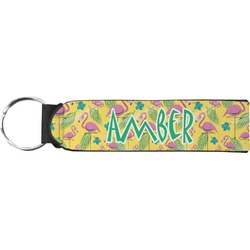 Pink Flamingo Neoprene Keychain Fob (Personalized)