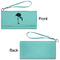 Pink Flamingo Ladies Wallets - Faux Leather - Teal - Front & Back View