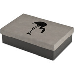 Pink Flamingo Large Gift Box w/ Engraved Leather Lid