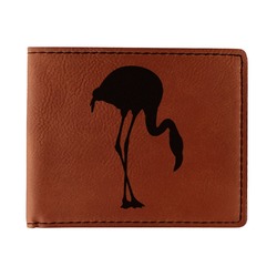 Pink Flamingo Leatherette Bifold Wallet - Double Sided