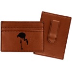 Pink Flamingo Leatherette Wallet with Money Clip