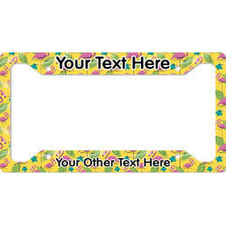 Pink Flamingo License Plate Frame - Style A (Personalized)