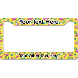 Pink Flamingo License Plate Frame - Style B (Personalized)