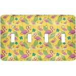 Pink Flamingo Light Switch Cover (4 Toggle Plate)