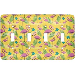 Pink Flamingo Light Switch Cover (4 Toggle Plate)