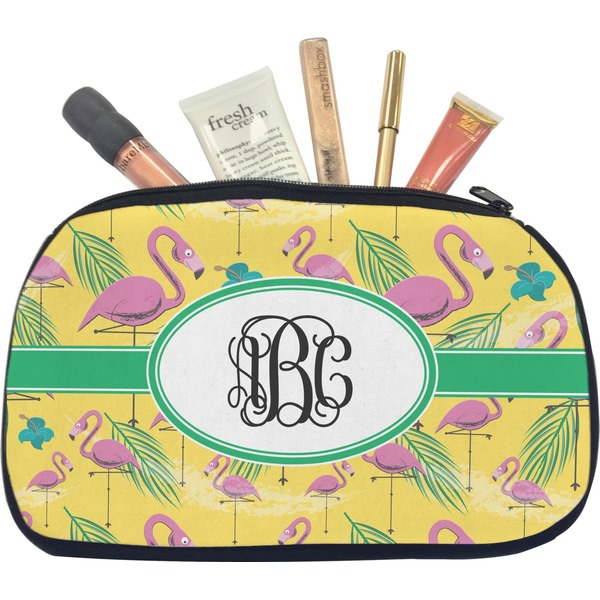 Custom Pink Flamingo Makeup / Cosmetic Bag - Medium (Personalized)