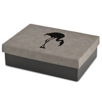 Pink Flamingo Medium Gift Box w/ Engraved Leather Lid