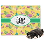 Pink Flamingo Dog Blanket - Large (Personalized)