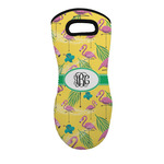 Pink Flamingo Neoprene Oven Mitt - Single w/ Monogram