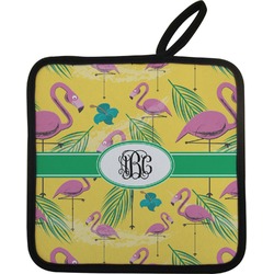 Pink Flamingo Pot Holder w/ Monogram