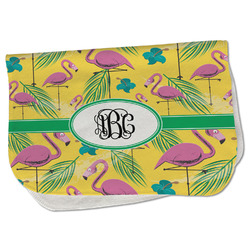 Pink Flamingo Burp Cloth - Fleece w/ Monogram