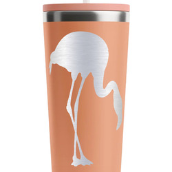 Pink Flamingo RTIC Everyday Tumbler with Straw - 28oz - Peach - Single-Sided