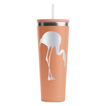 Pink Flamingo RTIC Everyday Tumbler with Straw - 28oz - Peach - Double-Sided (Personalized)