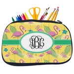 Pink Flamingo Neoprene Pencil Case - Medium w/ Monogram