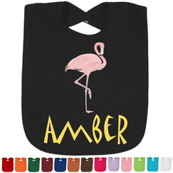 Pink Flamingo Cotton Baby Bib (Personalized)