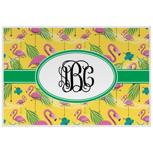 Custom Pink Flamingo Laminated Placemat w/ Monogram