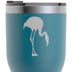 Pink Flamingo RTIC Tumbler - Dark Teal - Laser Engraved - Single-Sided