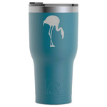 Pink Flamingo RTIC Tumbler - Dark Teal - Laser Engraved - Single-Sided