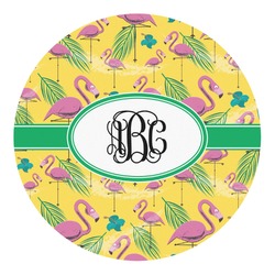 Pink Flamingo Round Decal - Small (Personalized)