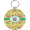 Pink Flamingo Round Keychain (Personalized)