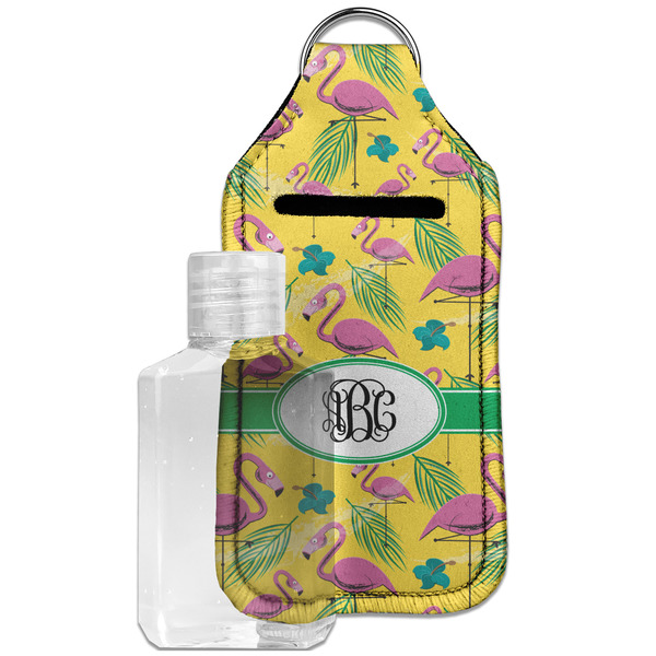 Custom Pink Flamingo Hand Sanitizer & Keychain Holder - Large (Personalized)