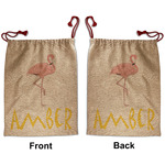 Pink Flamingo Santa Sack - Front & Back