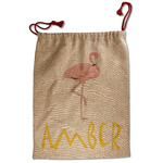 Pink Flamingo Santa Sack - Front