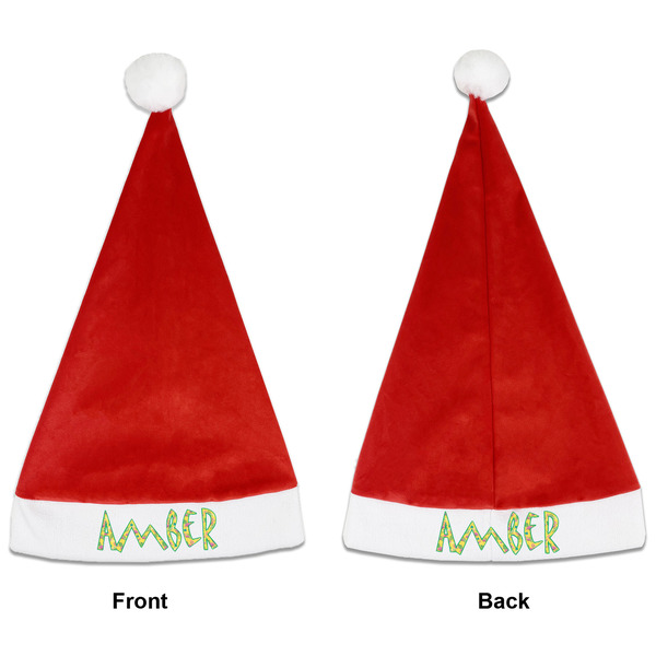 Custom Pink Flamingo Santa Hat - Front & Back (Personalized)