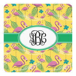 Pink Flamingo Square Decal - Large (Personalized)