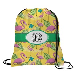 Pink Flamingo Drawstring Backpack - Large (Personalized)